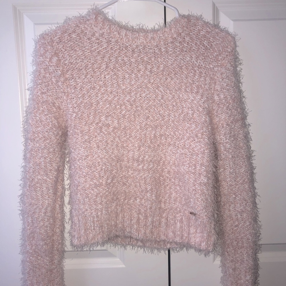 Beautiful Pink Woven Mid Length Sweater